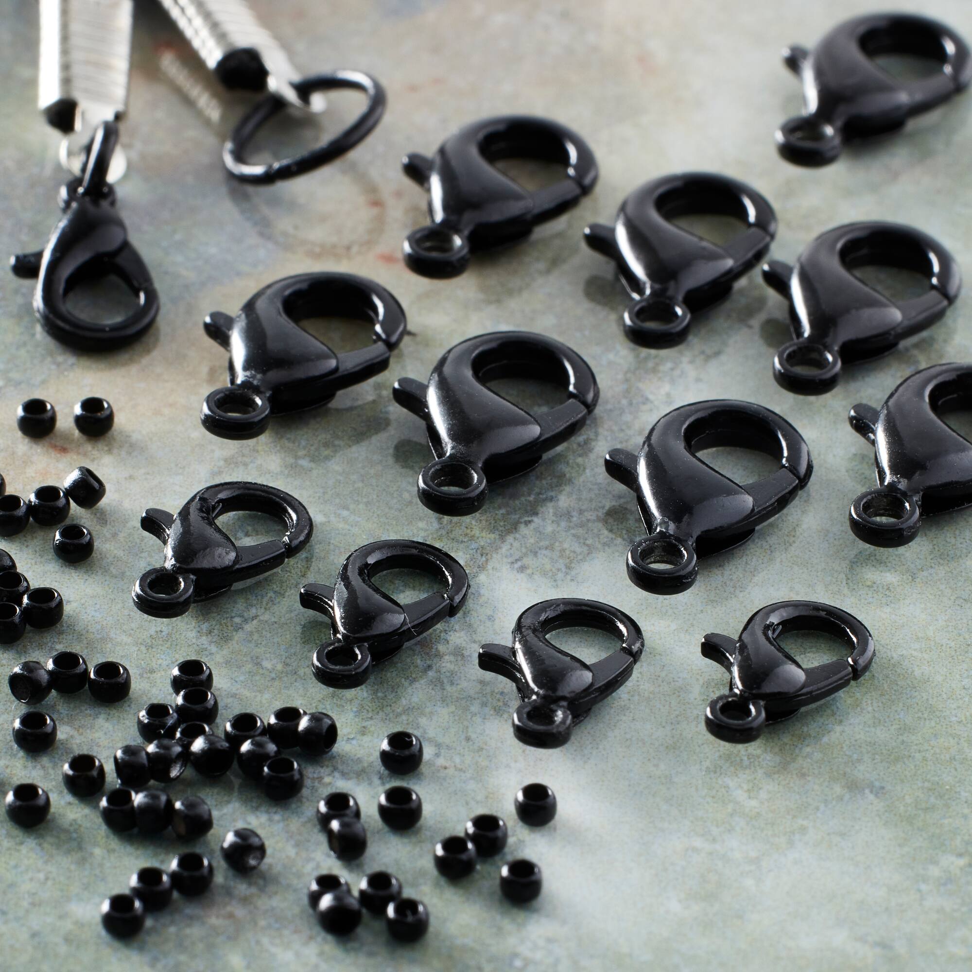 8 Pack: Black Lobster Clasps with Crimps by Bead Landing™